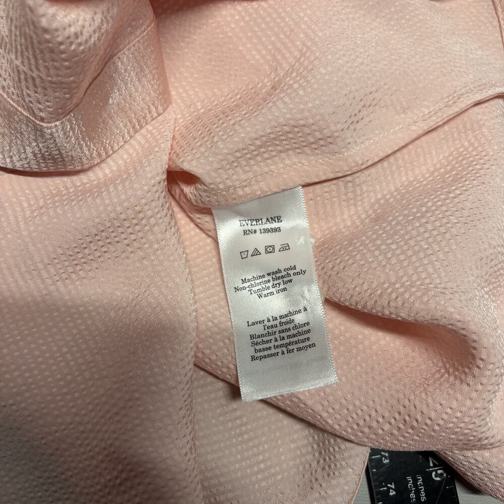Everlane Shirt Women 6 Pink Textured Button Down Long Sleeve Relaxed Viscose NWT - Picture 11 of 13